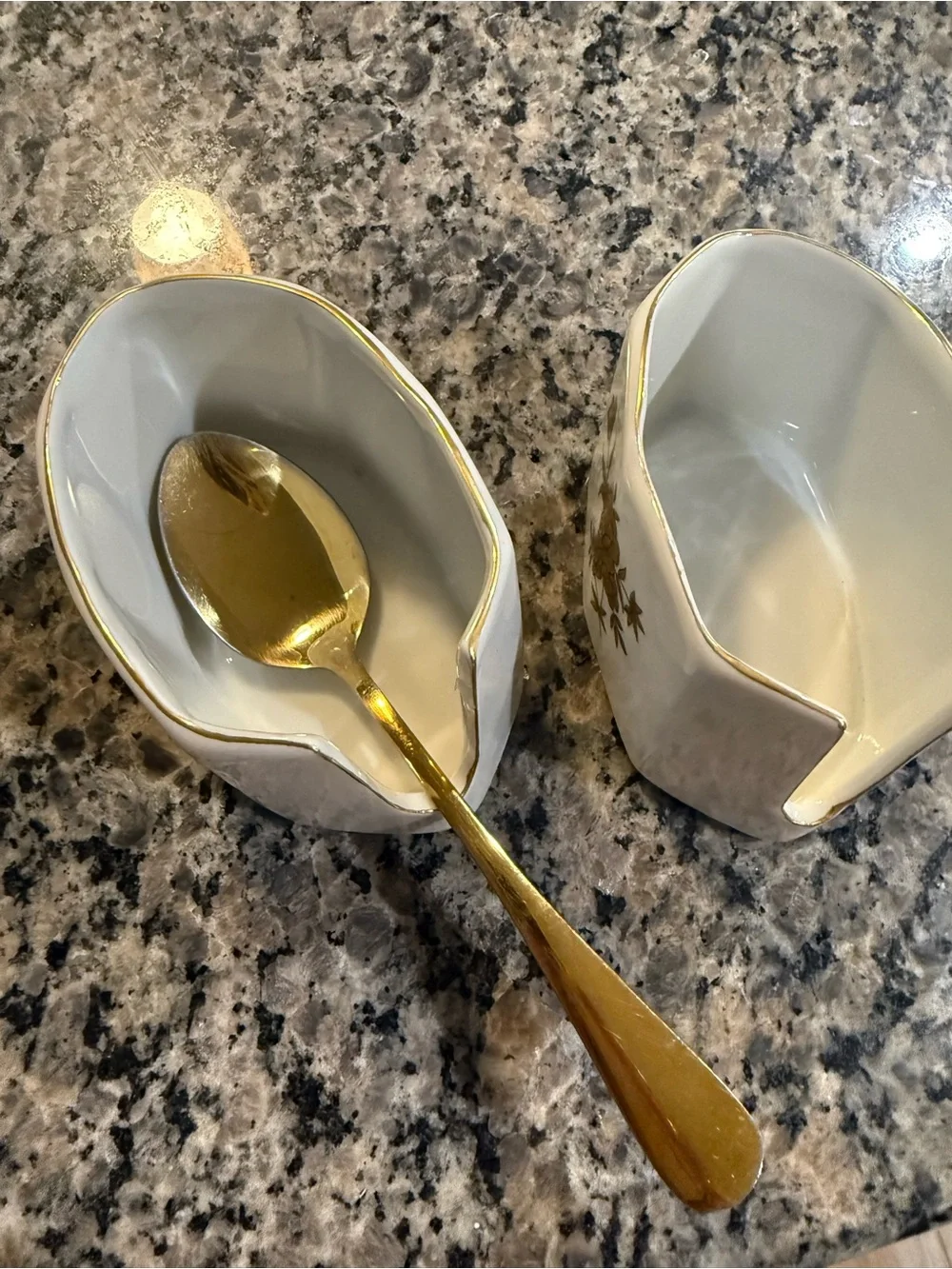 Vintage White Porcelain Floral Spoon Holder Dishes